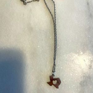James Avery sterling silver Texas heart necklace